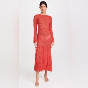 Red Long Sleeve Knit Dress